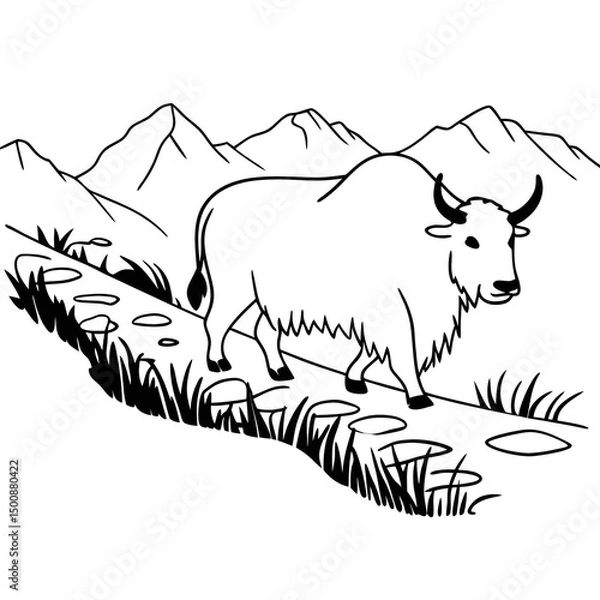 Obraz Line art cow