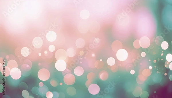Obraz Soft pink and green bokeh lights create a dreamy and whical background.