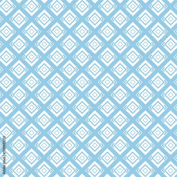 Fototapeta Light Blue Geometric Diamond Frame Repeat – Minimal Seamless Background