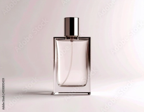 Fototapeta Perfume advertisement, luxury and minimalism: High-end perfume packaging, isolated on clean surface.