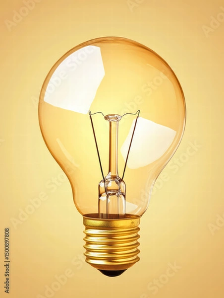 Obraz Illuminated Ideas: A glowing light bulb radiates a sense of innovation and brilliance, with a focus on the concepts of creativity, inspiration, and the generation of new ideas. 