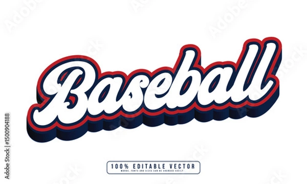 Obraz Baseball text effect editable. Editable Fresh text effect vector