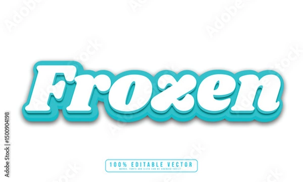 Fototapeta Frozen text effect editable. Editable Fresh text effect vector