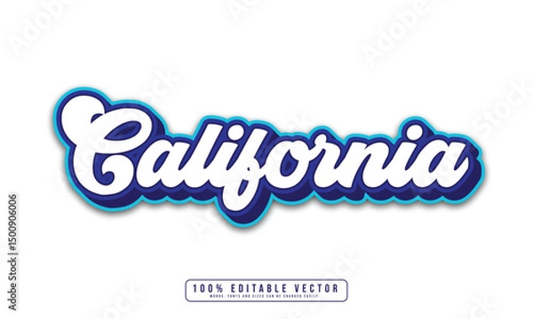 Fototapeta California text effect editable. Editable California text effect vector