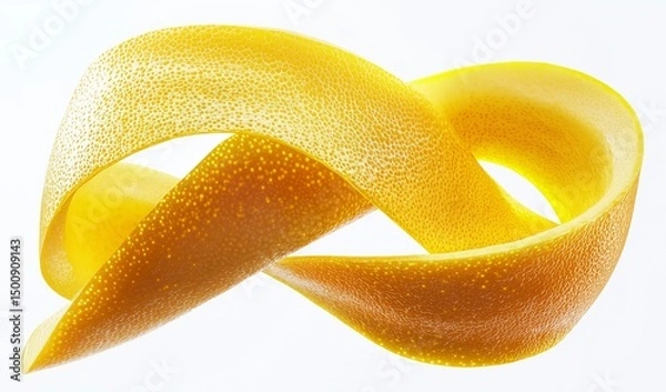Obraz Lemon peel twirl isolated on white background