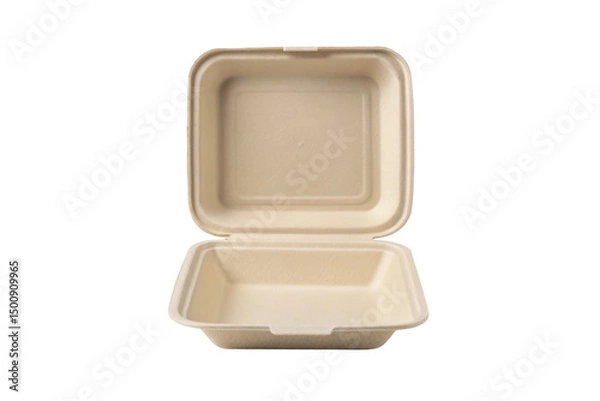 Fototapeta zero waste food package Eco-friendly takeout container with an open lid.