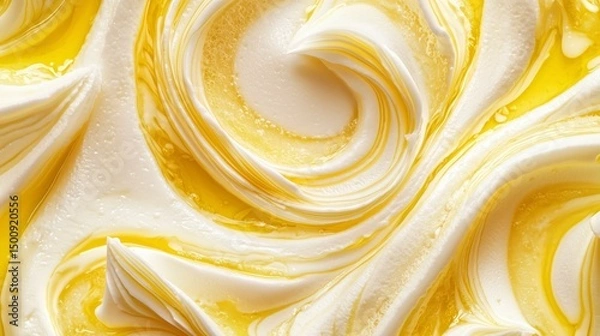 Obraz Lemon ice cream texture in macro, top view
