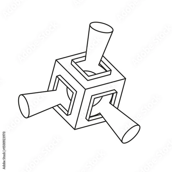 Fototapeta OUTLINE CUBE LOGO DESIGN ABSTRACT