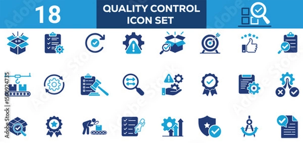 Fototapeta Complete Quality Control Icon Collection Inspection, Testing and Assurance Vectors