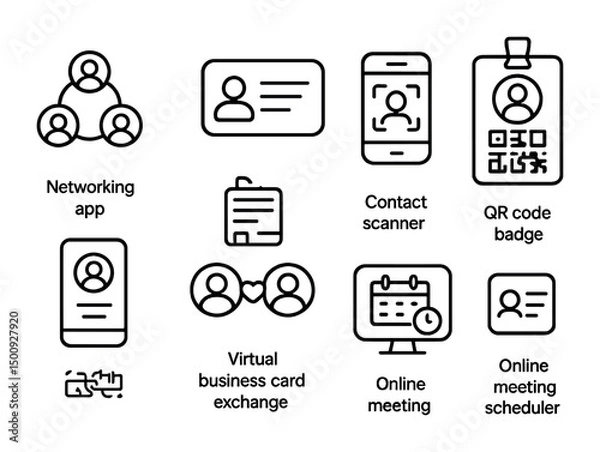 Fototapeta Digital networking and qr code solutions for business and communication