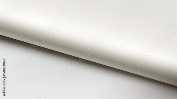 Fototapeta abstract texture background of unrolled off white wallpaper or vinyl material smooth curved surface minimalist modern design