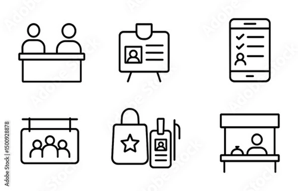 Fototapeta Business and event icons for office and conference design projects