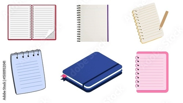 Obraz set of colorful notebook