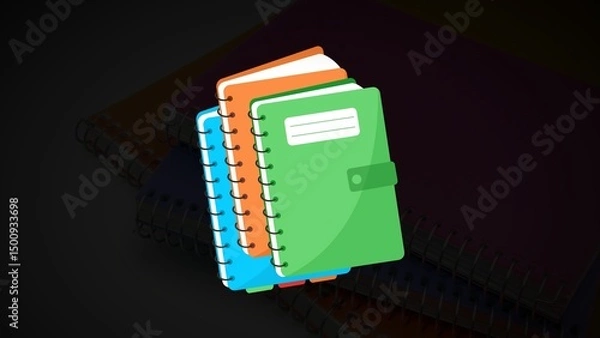 Obraz Organized Learning: Empowering Productivity with Color-Coded Notebooks