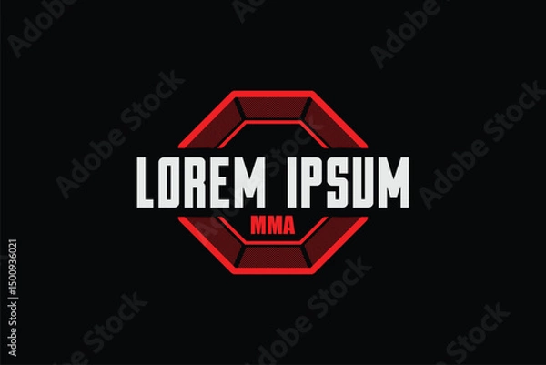 Obraz octagonal ring MMA fighter icon Logo concept design vector image template