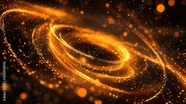 Fototapeta Golden spiral galaxy abstract background design