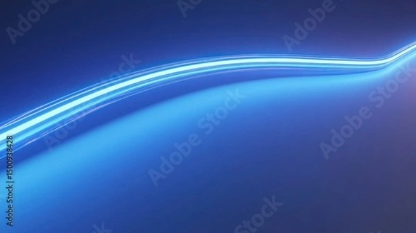 Fototapeta Abstract blue glowing light streak curve background