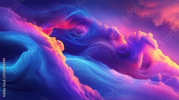 Fototapeta Vibrant cosmic cloudscape abstract fantasy art