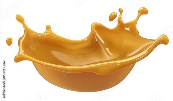 Obraz Caramel splash isolated on white background