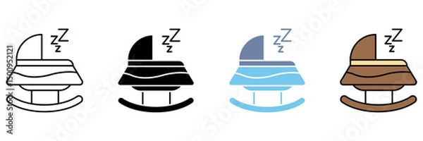 Fototapeta crib concept line icon. Simple element illustration.