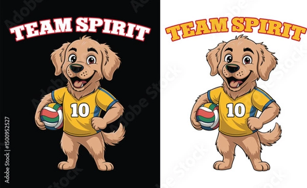 Obraz Golden retriever with volley ball