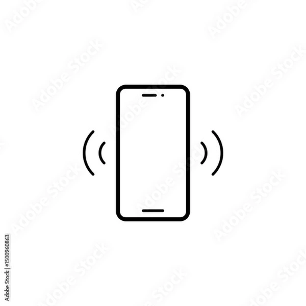 Fototapeta Vibration mode icon. Simple solid style. Glyph phone vibrating sign symbol.
