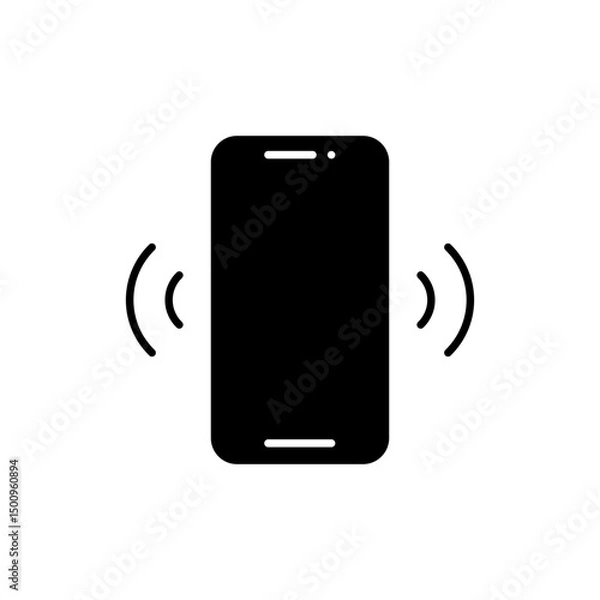Fototapeta Vibration mode icon. Simple solid style. Glyph phone vibrating sign symbol.
