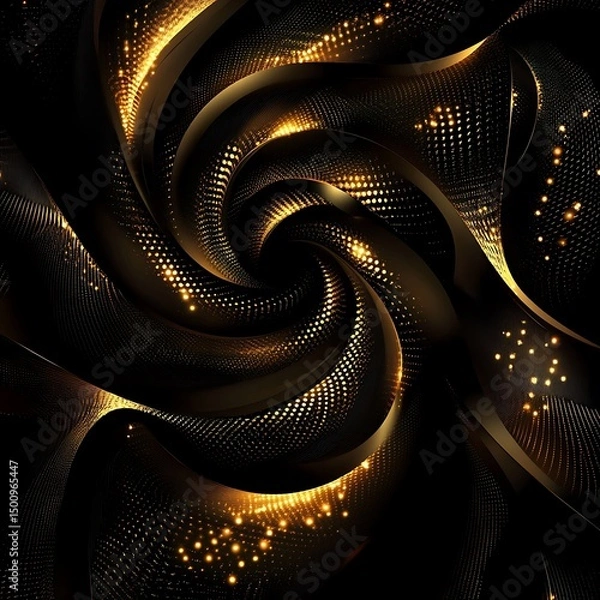 Obraz Fractal burst in a colorful spiral galaxy with abstract waves and starry space