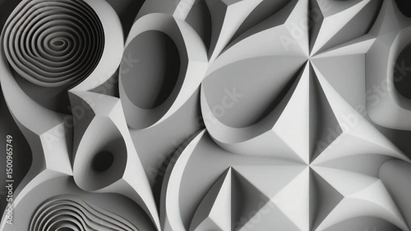 Obraz Futuristic Geometric Interface with Abstract Shapes