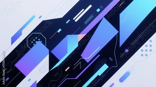 Obraz Futuristic Geometric Interface with Abstract Shapes