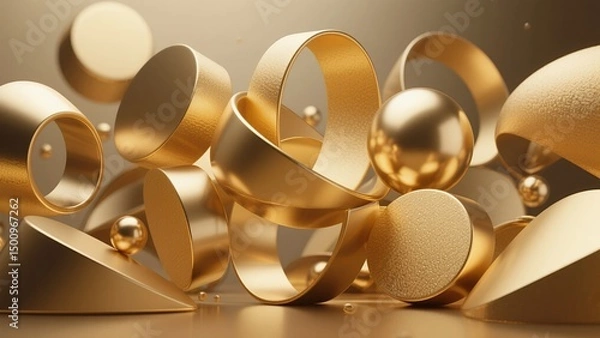 Obraz Futuristic Geometric Interface with Abstract Shapes