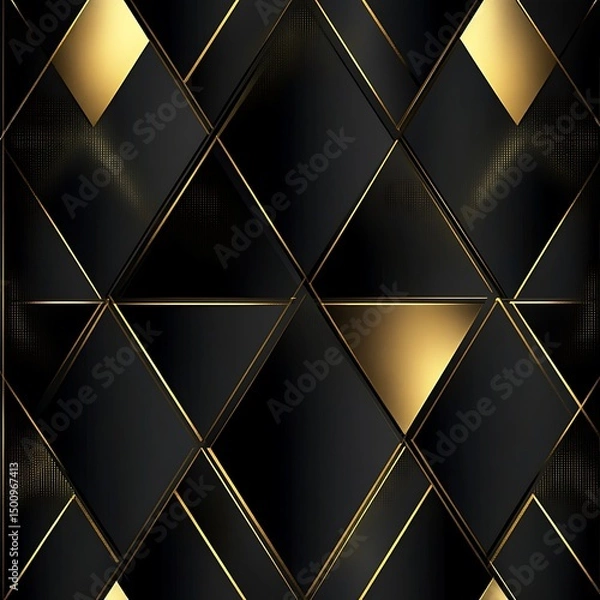 Obraz Gold metal texture with abstract geometric patterns on modern urban architecture