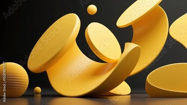 Obraz Futuristic Geometric Interface with Abstract Shapes