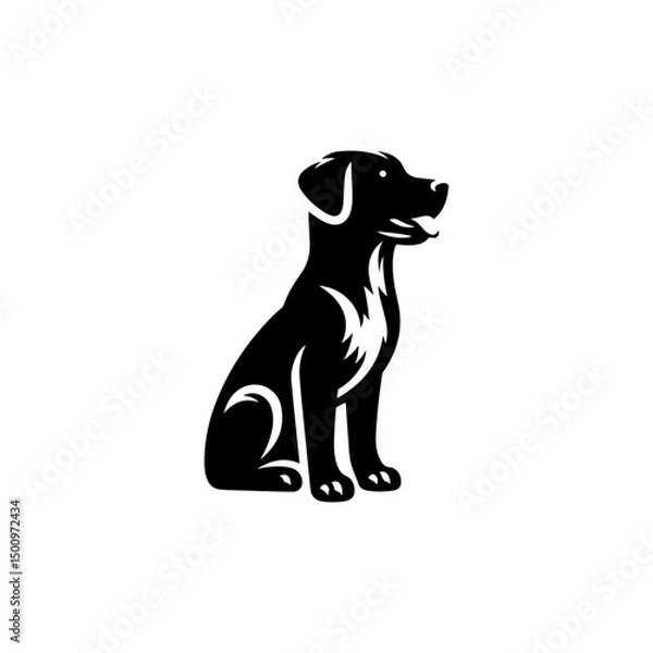 Obraz black dog and white background vector 