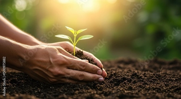 Obraz young plant in hands