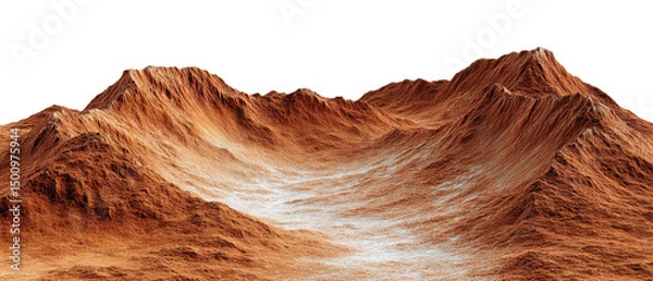 Fototapeta Fictional Martian Valley with Eroded Ridges