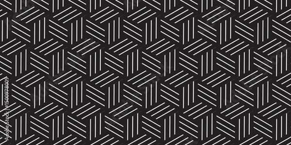 Fototapeta Vector fabric seamless geometric design. Ornament textile and art decor paper.	Seamless maze square illustration pattern wallpaper.