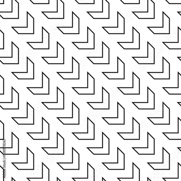 Fototapeta Arrow pattern seamless monochrome geometric