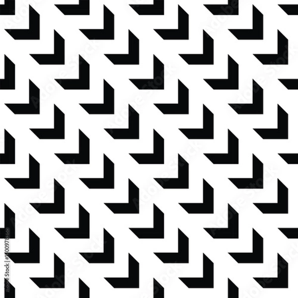 Fototapeta Arrow pattern seamless monochrome geometric