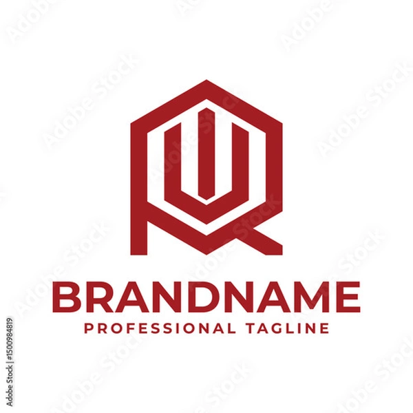 Fototapeta Letters RUI Hexagon Logo, for RUI, RIU, URI, UIR, IRU, IUR initials