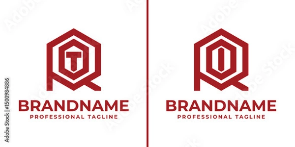 Fototapeta Letters ROT and ROI Hexagon Logo, for ROT, RTO, TRO, TOR, ORT, OTR,ROI, RIO, IRO, IOR, ORI, OIR, initials