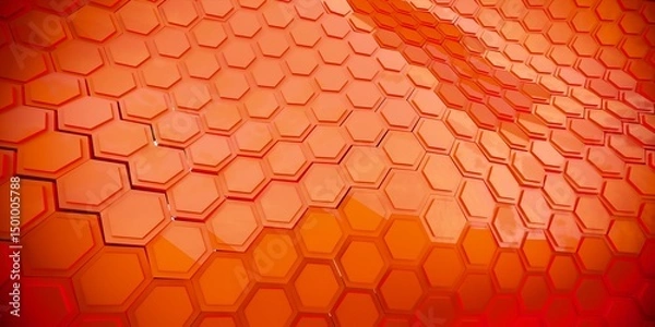 Obraz Orange hexagon background