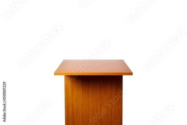 Obraz Simple Wooden Podium on White Background