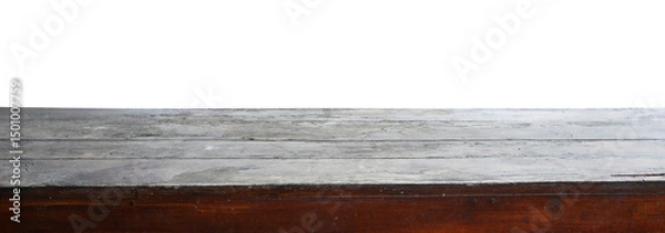 Fototapeta old wooden table border isolated