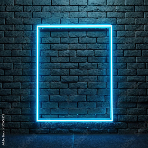 Fototapeta blue brick wall with window