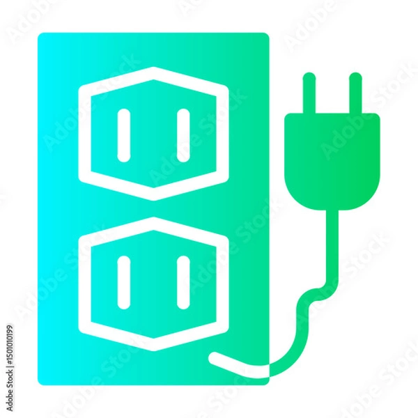 Fototapeta plug and socket Gradient icon