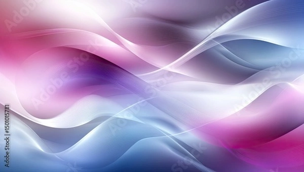 Fototapeta Colorful abstract waves in soft tones and gradient