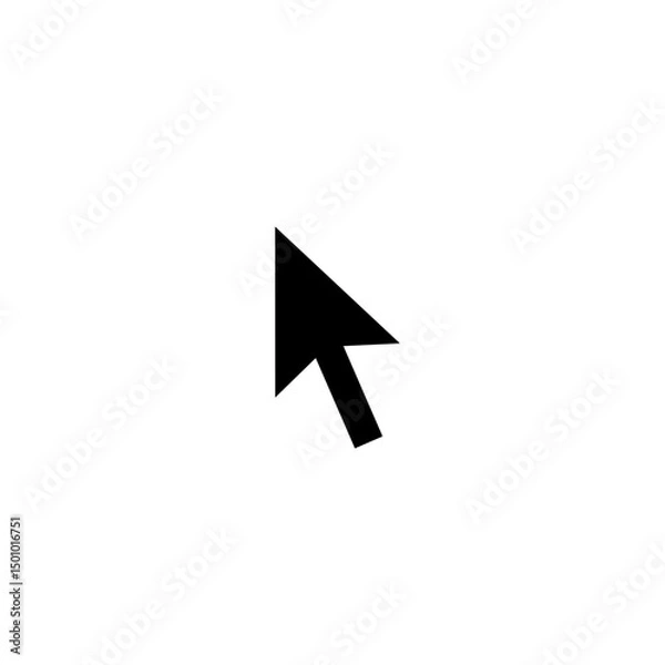 Obraz Black mouse cursor arrow icon. Black pointer with white outline vector icon