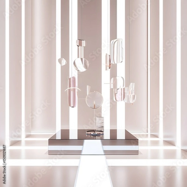 Fototapeta The Dance of Transparency and Solid White