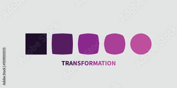 Obraz Logo coaching development. Icon personal growth training. Square turns into circle. Vector illustration.